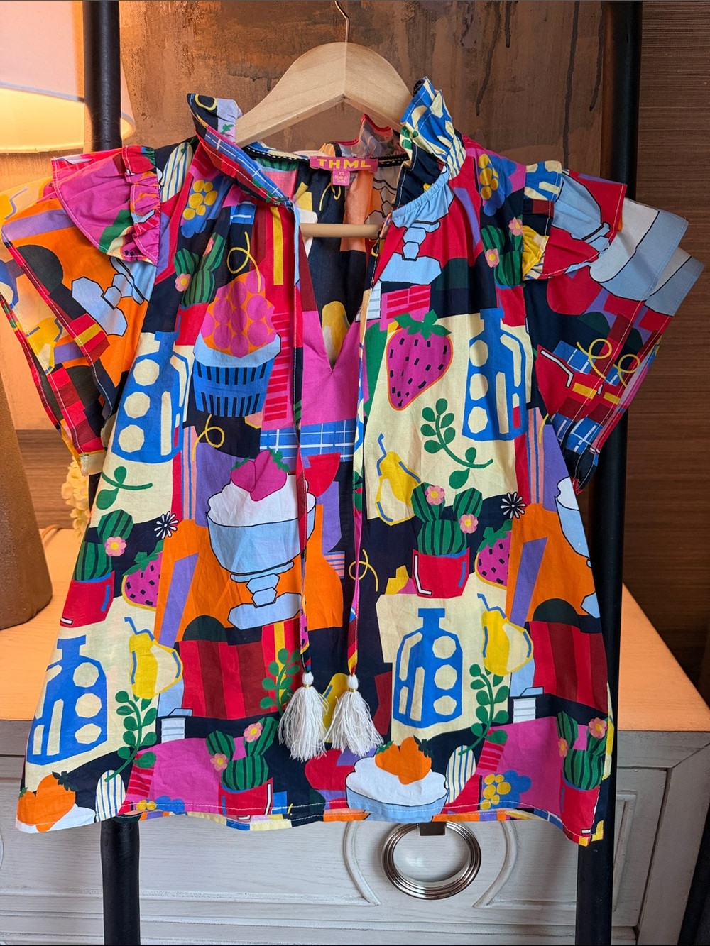 THML Girls' Colorful Fruit & Dessert Print Top - Multi